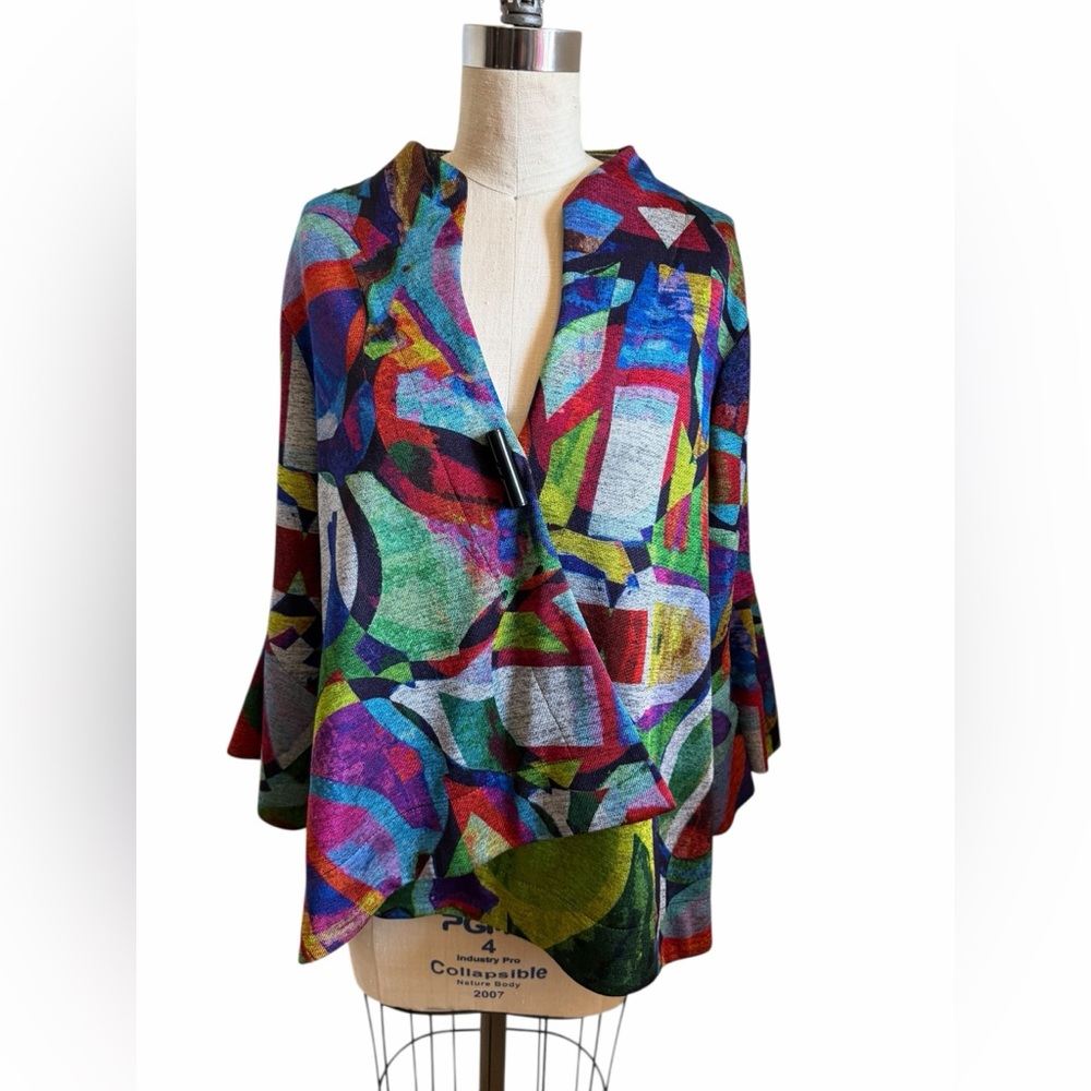 Joseph Ribhkoff Multicolor Open Front Cardigan Size 12